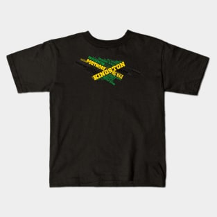 jamaica travel vacation 2023, Jamaican Flag Map with Cities Kids T-Shirt